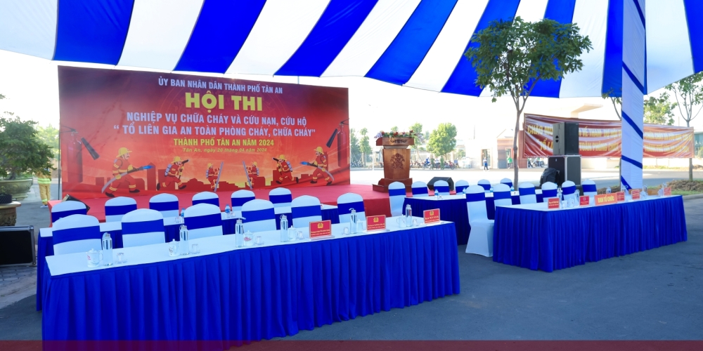 Hội thi Nghiệp vụ chữa cháy và  cứu nạn , cứu hộ PCCC Tân An